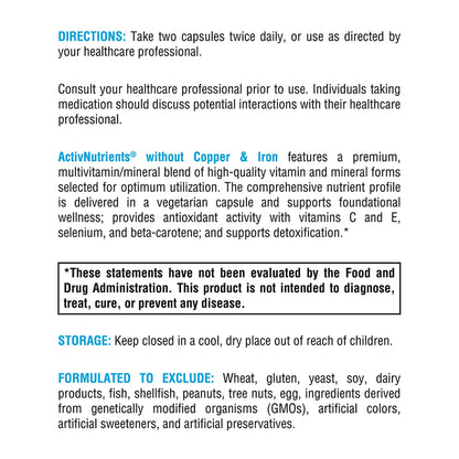 Suplemento multivitamínico ActivNutrients de Xymogen