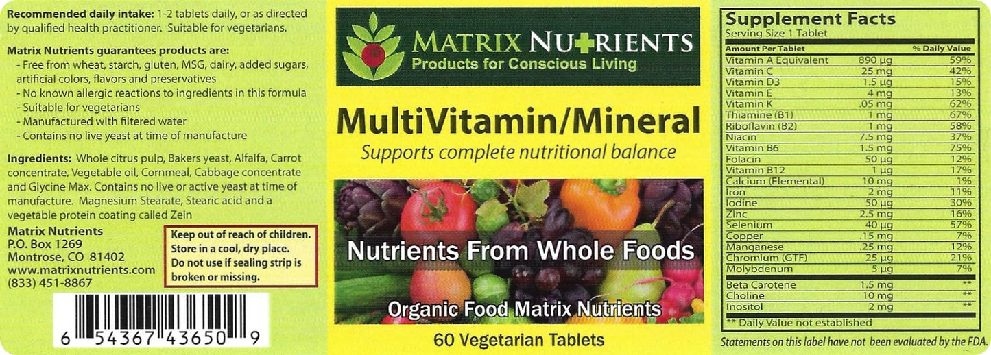 Suplemento Multivitamínico y Mineral de Alimentos Enteros