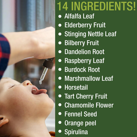 Suplemento multivitamínico herbal líquido para niños sin sabor amargo