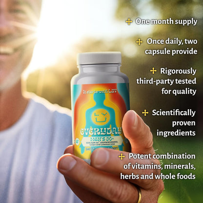 Suplemento multivitamínico LUV en mano, calidad probada