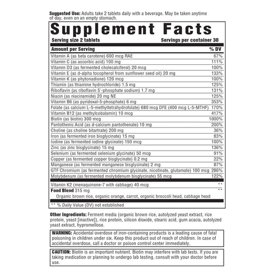 Suplemento multivitamínico para mujeres con ingredientes naturales