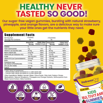 Suplemento multivitamínico con hechos nutricionales.