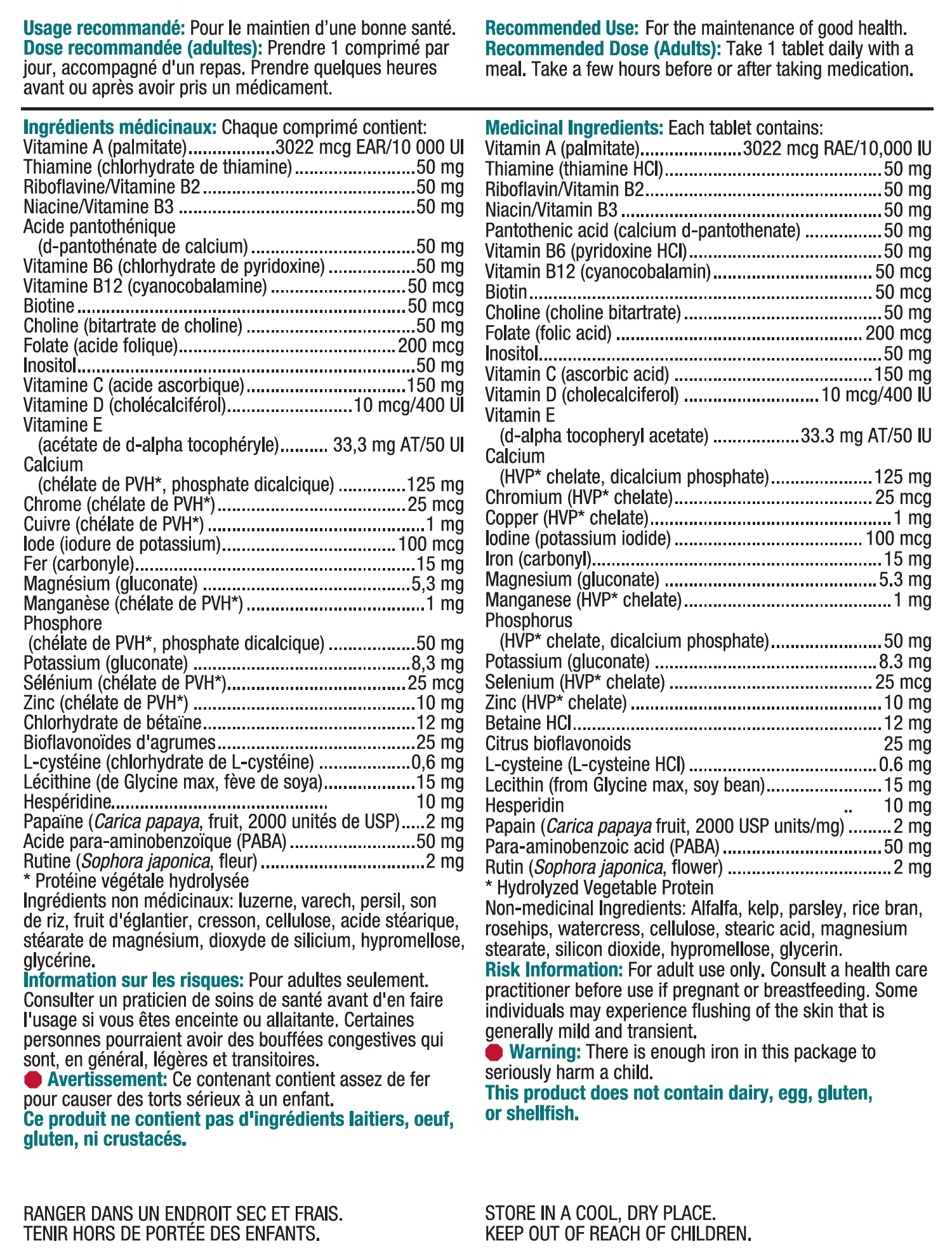 Suplemento multivitamínico Quest 180 unidades