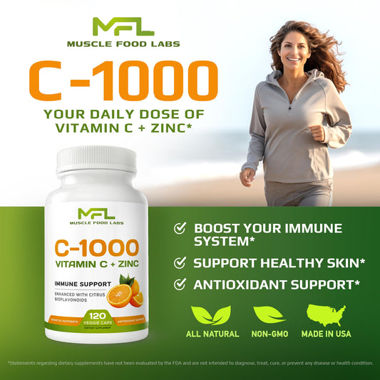 Suplemento Muscle Food Labs C-1000 120 dosis capsulas vegetales
