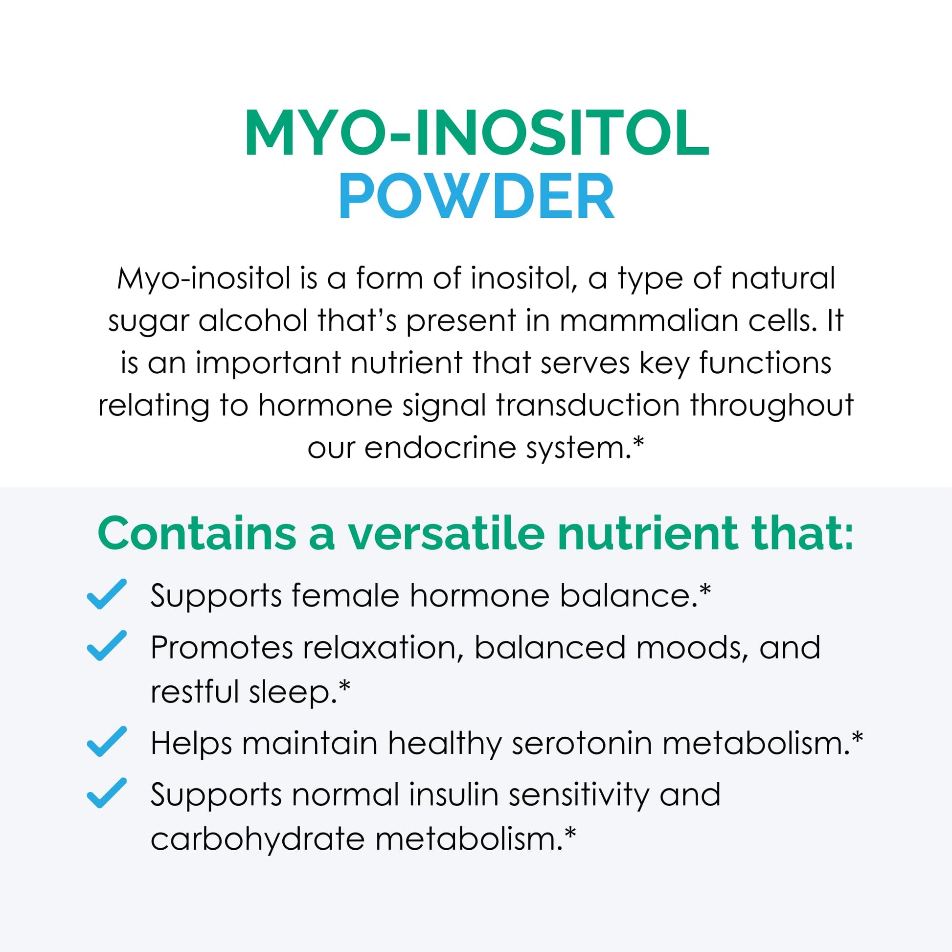 Suplemento Myo-Inositol Rootcology soporte cerebral y hormonal