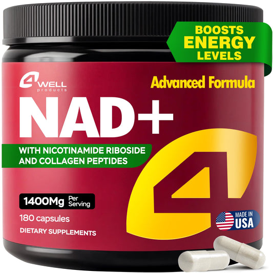 Suplemento NAD 1400mg para energía celular y piel saludable 180 cápsulas