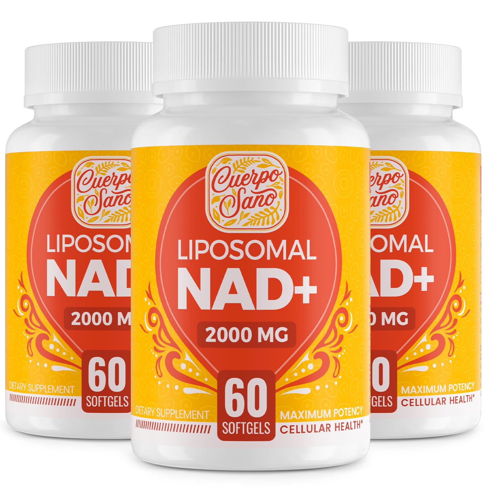 Suplemento NAD+ liposomal 2000mg Cuerpo Sano 180 cápsulas paquete