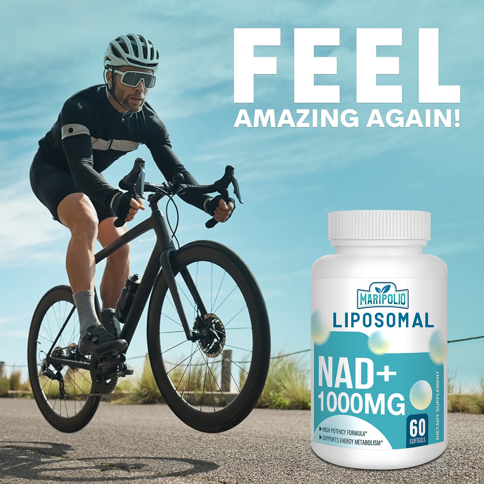 Suplemento NAD liposomal Maripolio para defensa contra envejecimiento