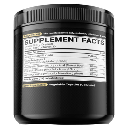 Suplemento potente NAD+ NUQIIT con cúrcuma y rhodiola