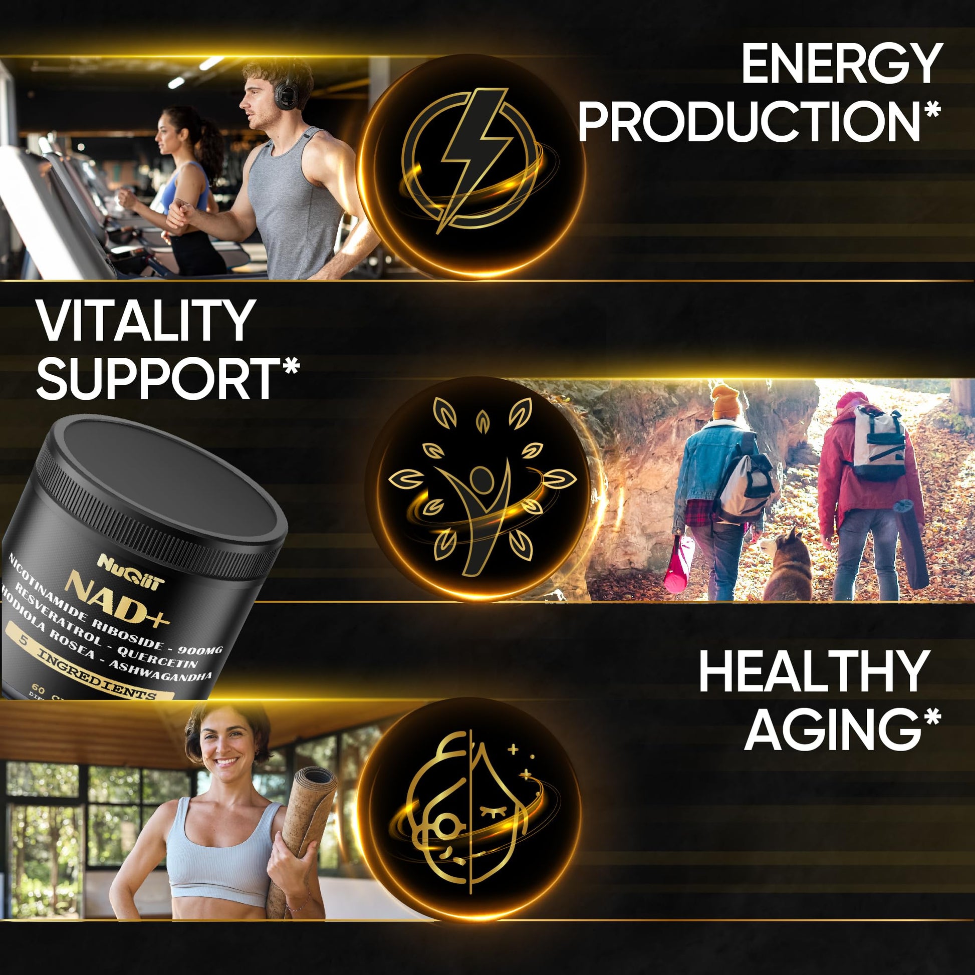 Suplemento NAD+ NUQIIT con ingredientes naturales