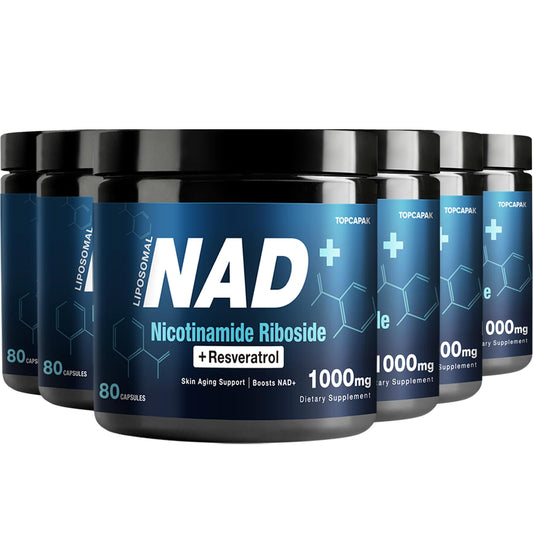 suplemento nad+ topcapak ribósido nicotinamida resveratrol frasco 1