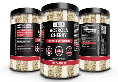 suplemento natural acerola cherry verificado, botella