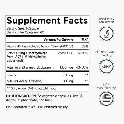 Suplemento Natural Approach para apoyo nervioso y metilación