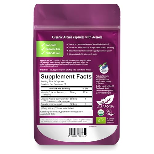 Suplemento natural aronia y acerola antioxidante