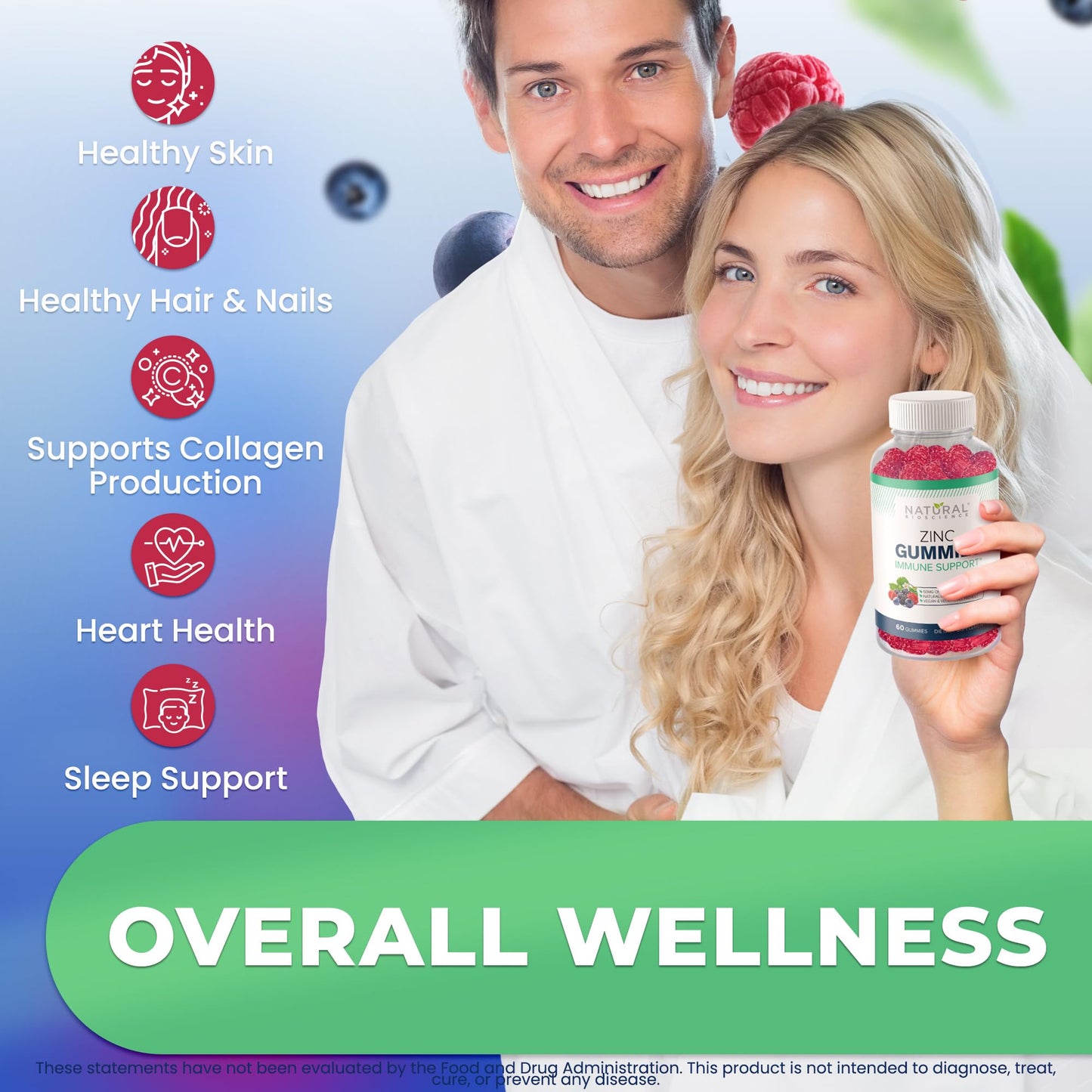 Suplemento Natural BioScience gomitas vitamina D3 K2 y zinc para salud total