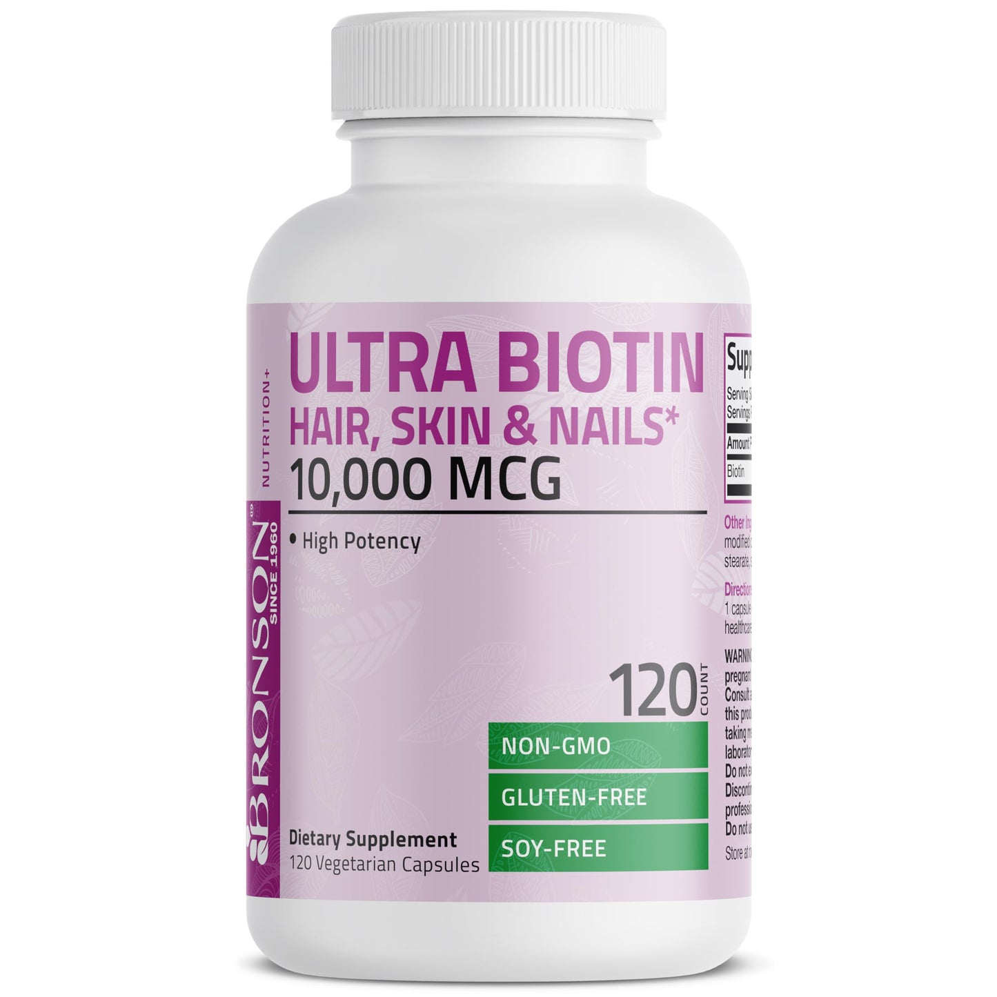 Suplemento natural Bronson Ultra Biotina 120 cápsulas