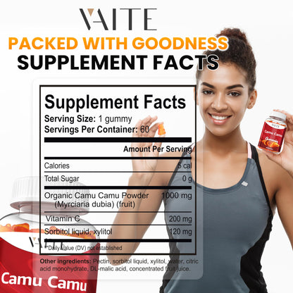 Suplemento natural de camu camu para piel y cabello saludables
