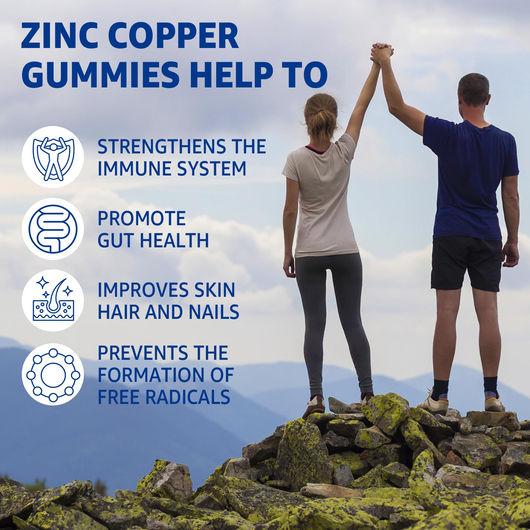 Suplemento natural gomitas neviss vitamina d3 k2 zinc cobre