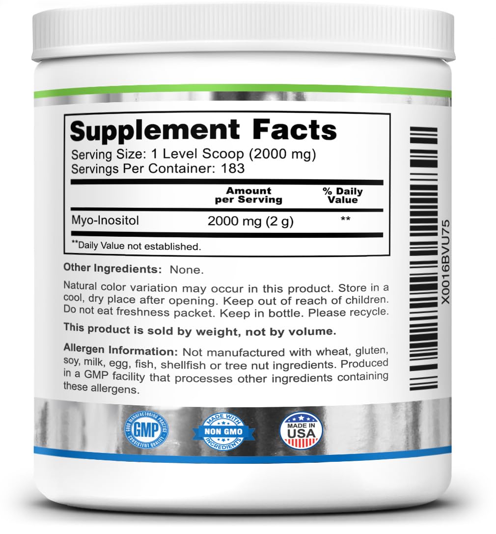 Suplemento natural mio-inositol Zazzee para mujeres
