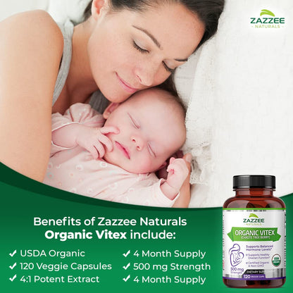 Suplemento natural orgánico Zazzee para salud hormonal feminina