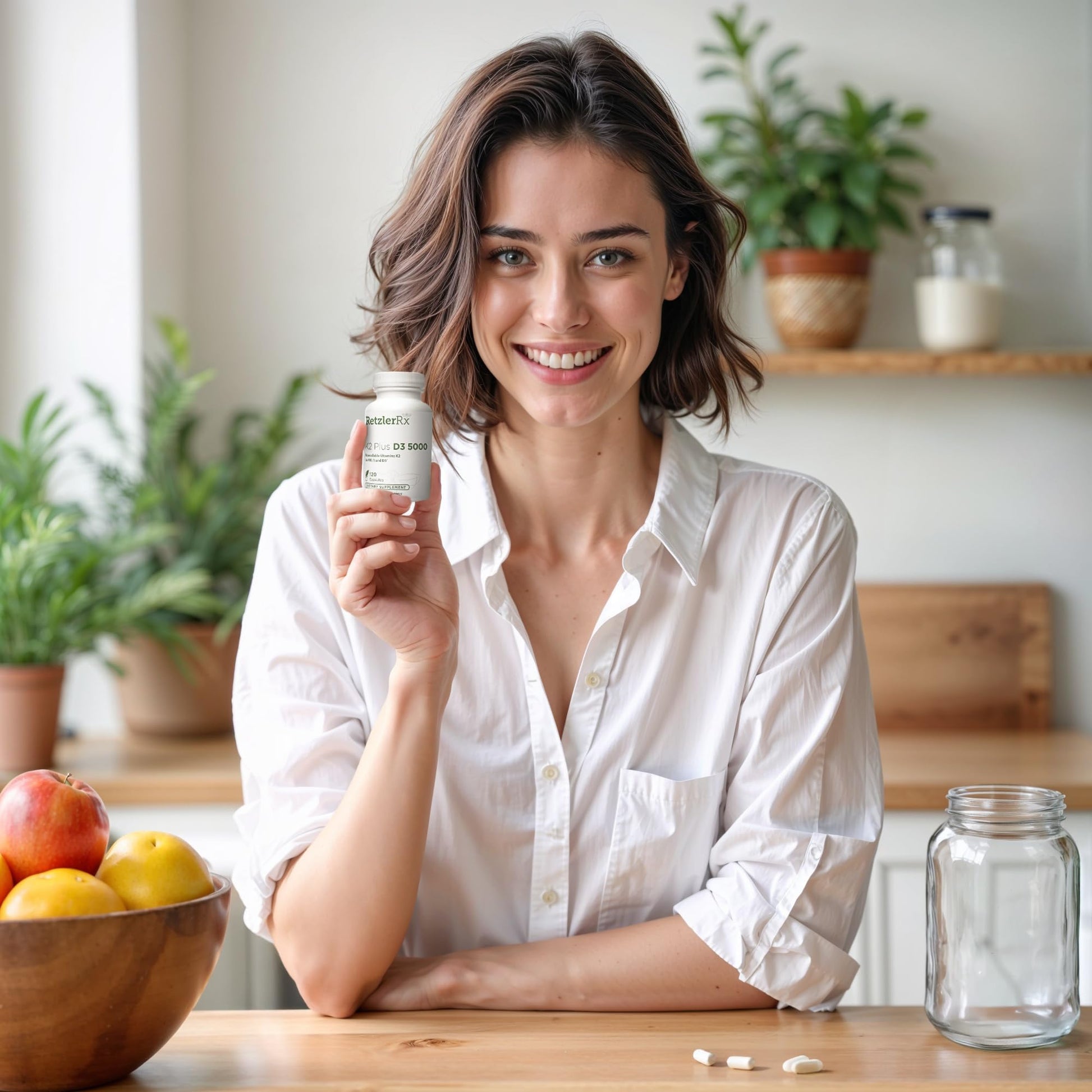 Suplemento natural RetzlerRx vitamina k2 y d3 5000 UI paquete 120