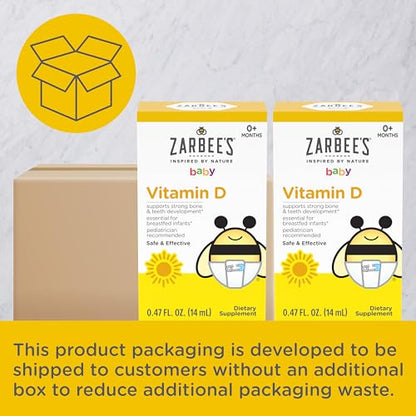 Suplemento natural Zarbee's vitamina D para bebés clara y segura