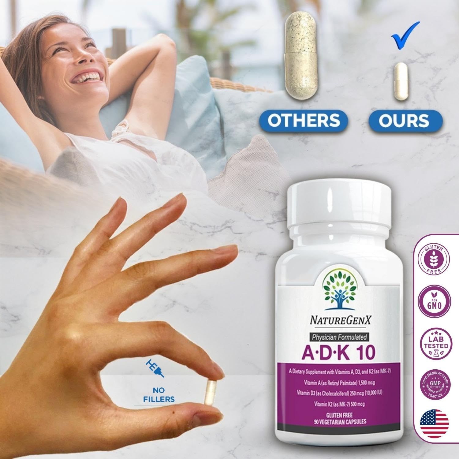 Supplement bottle NatureGenX ADK closeup
