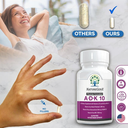 Supplement bottle NatureGenX ADK closeup