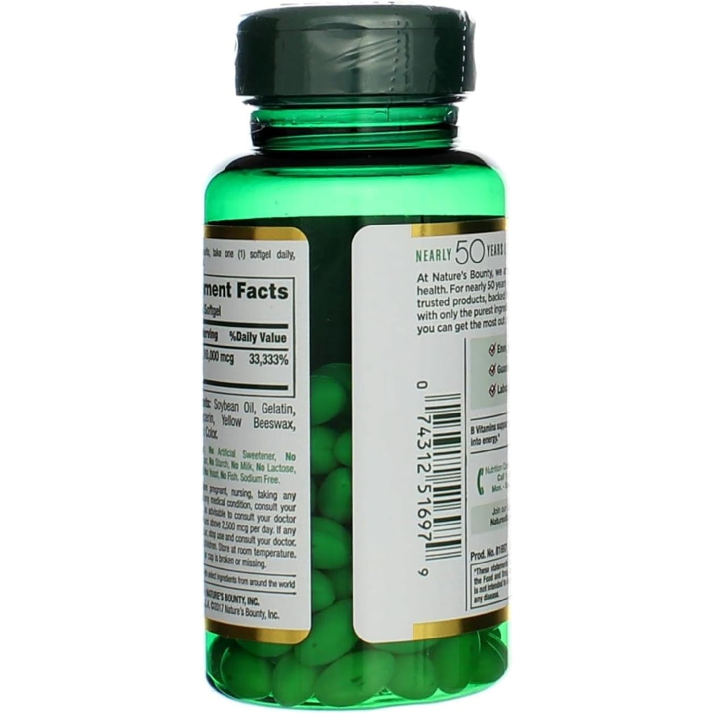Suplemento Nature's Bounty Biotina 10,000 mcg 120 cápsulas
