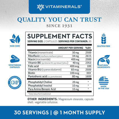 Suplemento Neurotex Vitaminerals cápsulas vegetarianas y sin glúten