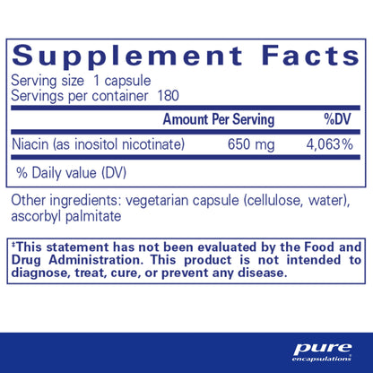 Suplemento niacina sin enrojecimiento Pure Encapsulations