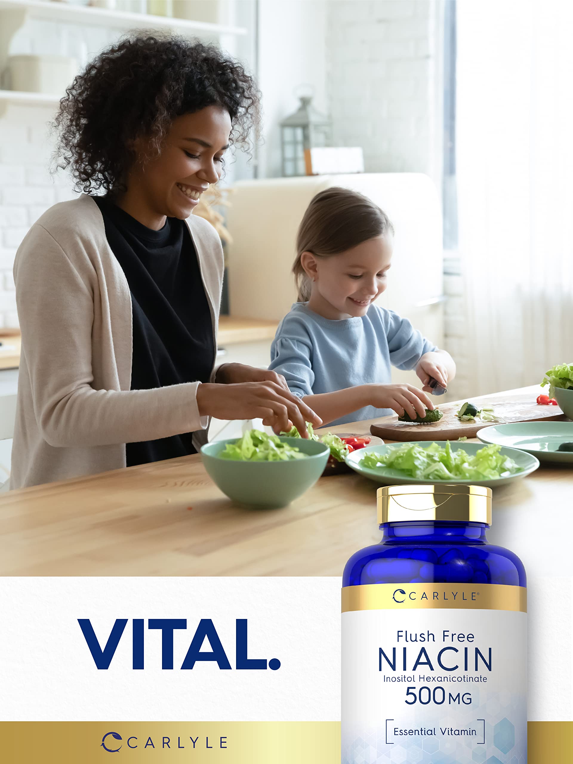 Suplemento niacina sin rubor 500mg no ogm Carlyle