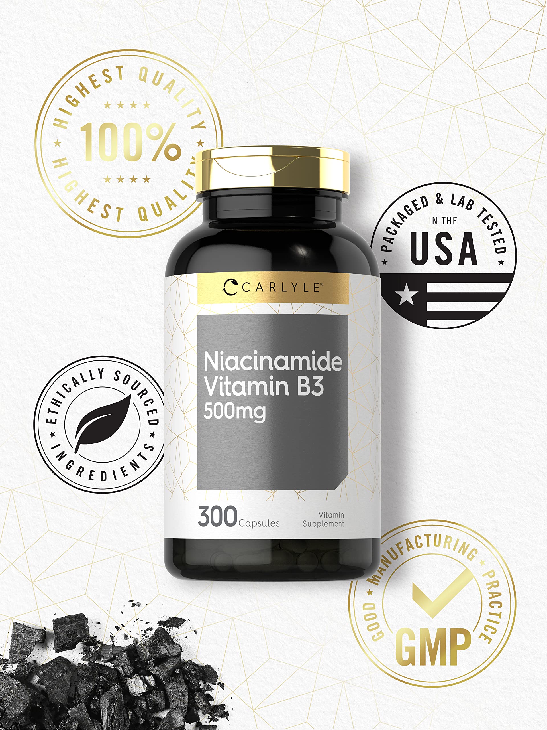 suplemento niacinamida pureza Carlyle 300 cápsulas