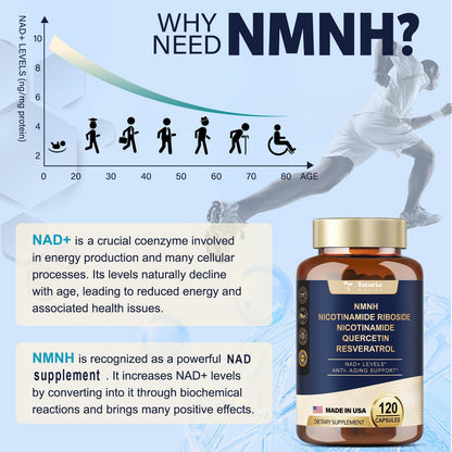 Suplemento NMNH Totaria con antioxidantes quercetina y resveratrol
