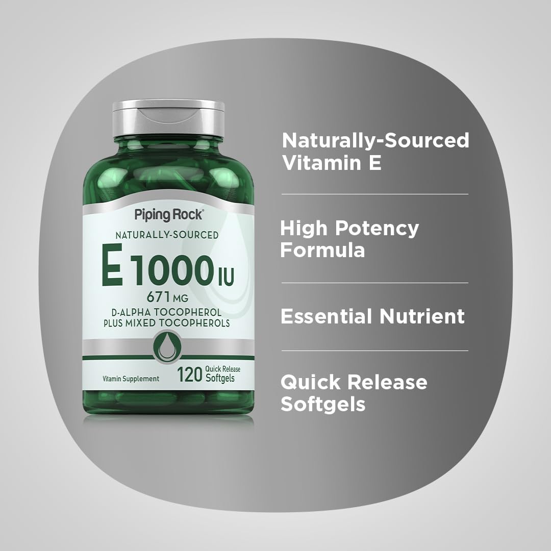 Suplemento no OGM Piping Rock vitamina e 1000 IU