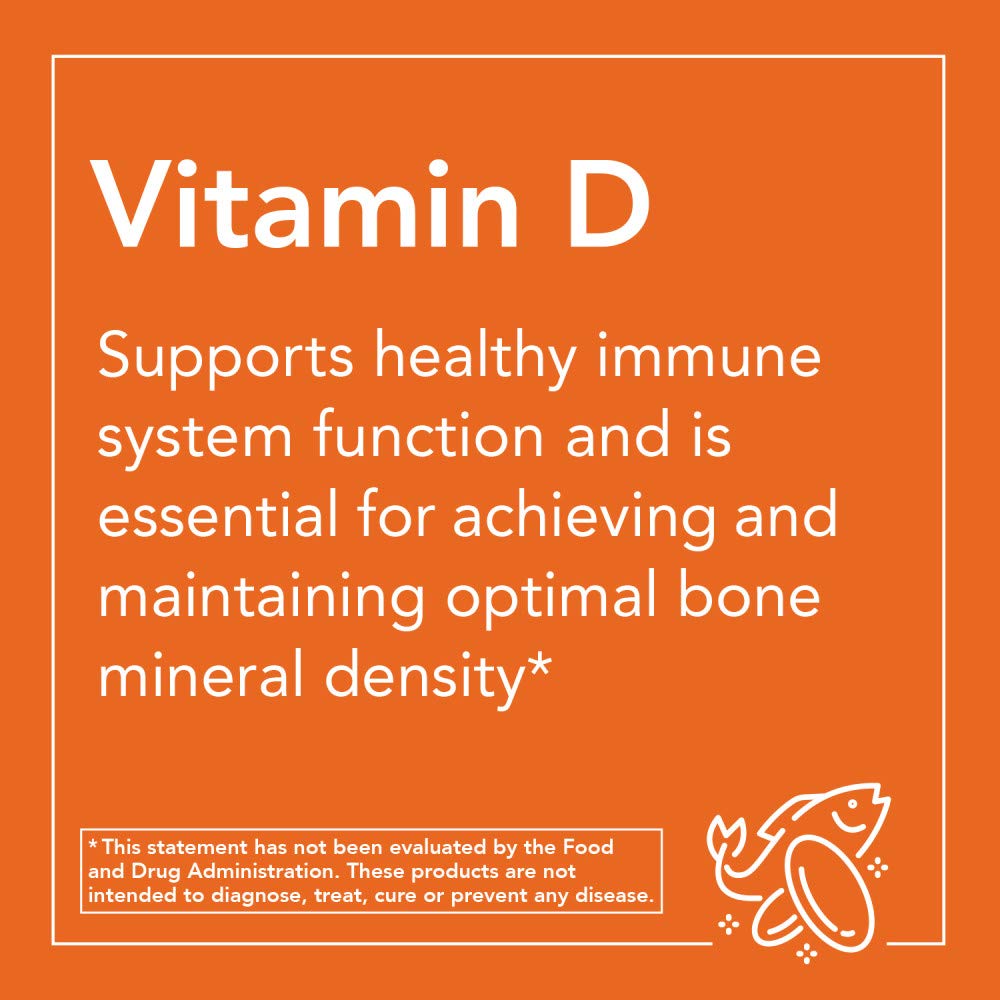 Suplemento Now Foods vitamina D3 5000 UI cápsulas blandas paquete doble
