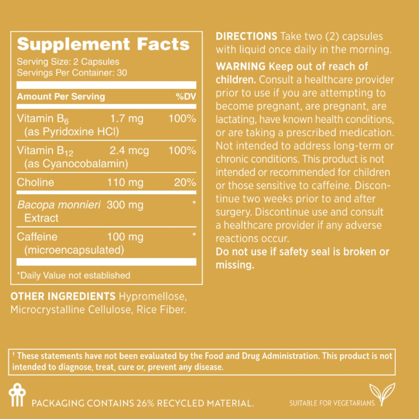 Suplemento Nu Skin MYND360 con bacopa para memoria y enfoque