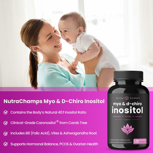 Suplemento NutraChamps relación ideal 40:1 Mio y D-Chiro Inositol