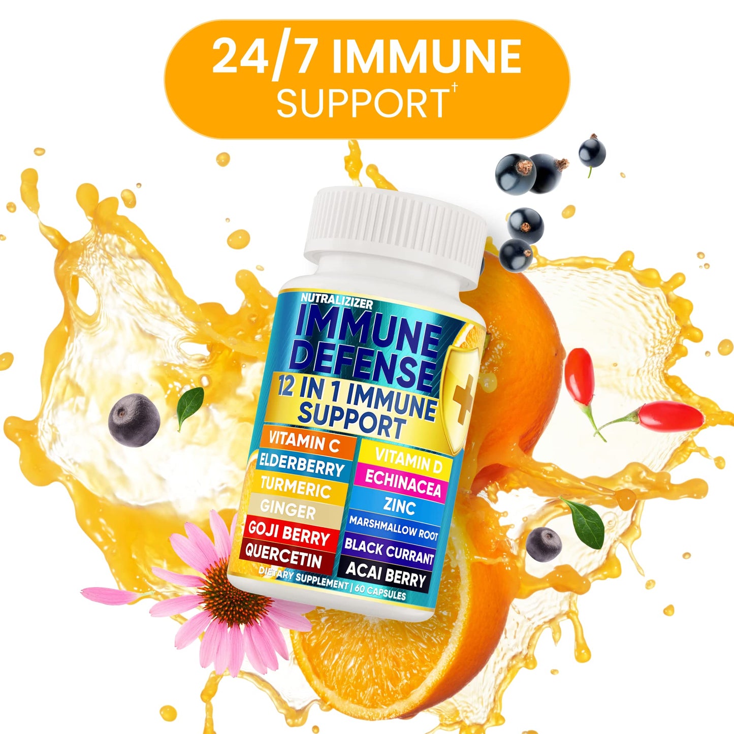 Suplemento Nutralizer vitaminas vitamina c, d3 y zinc 120 cápsulas