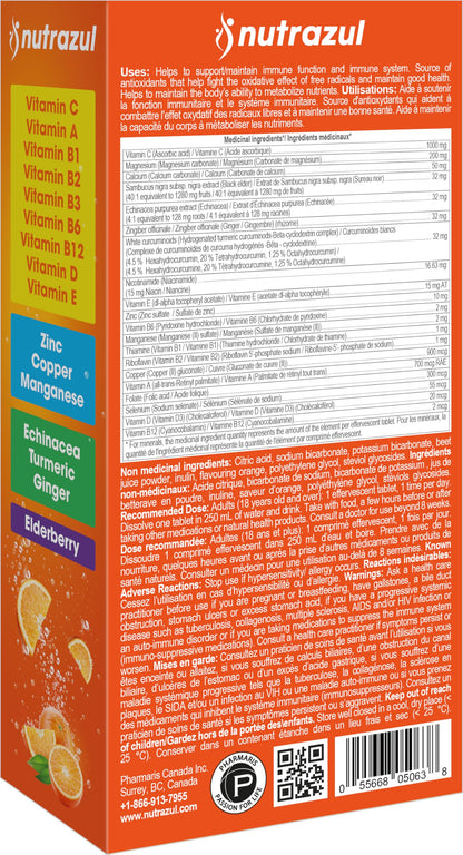 Suplemento nutrazul vitamina c botánico efervescentes aroma naranja
