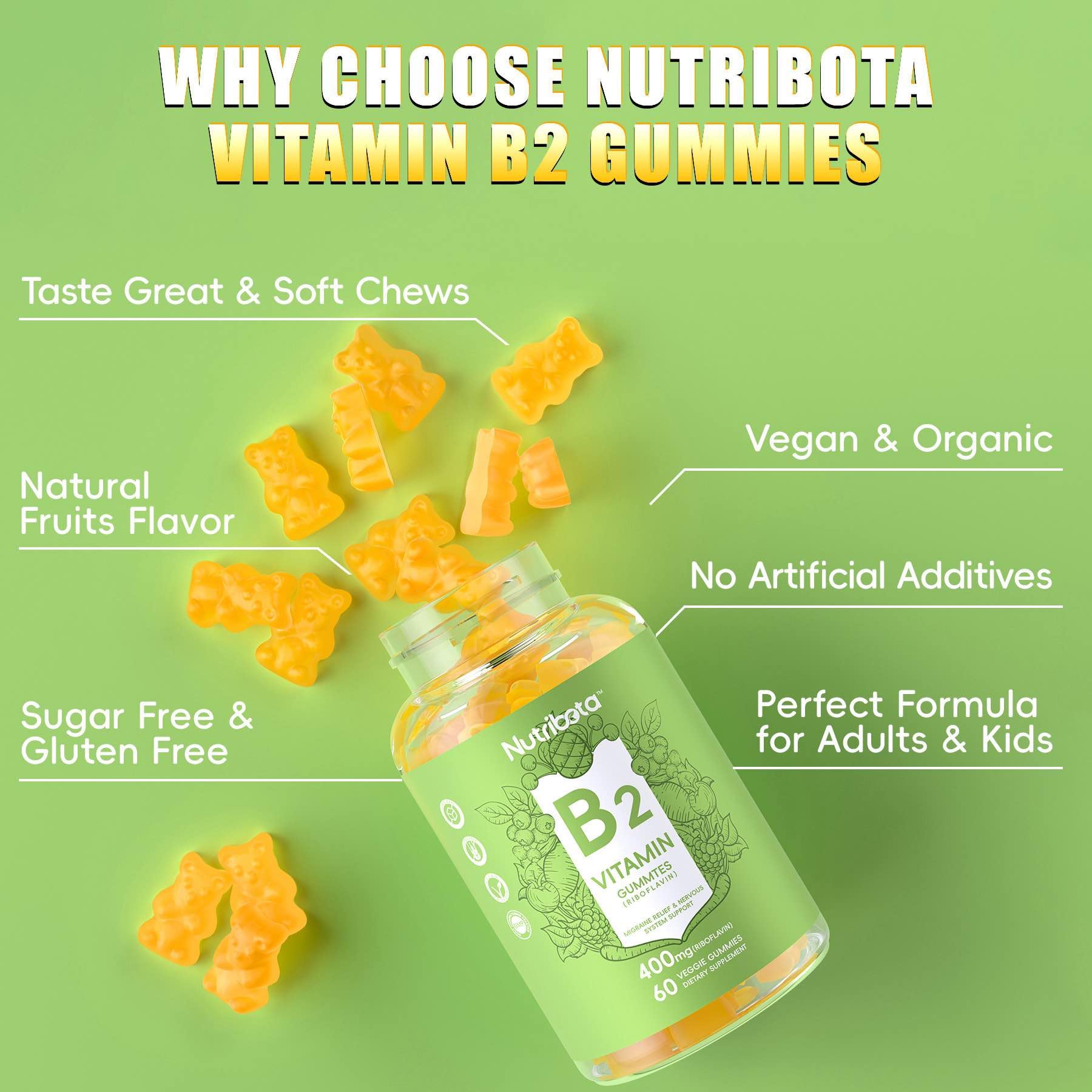 Suplemento Nutribota vegano sin gluten para migrañas