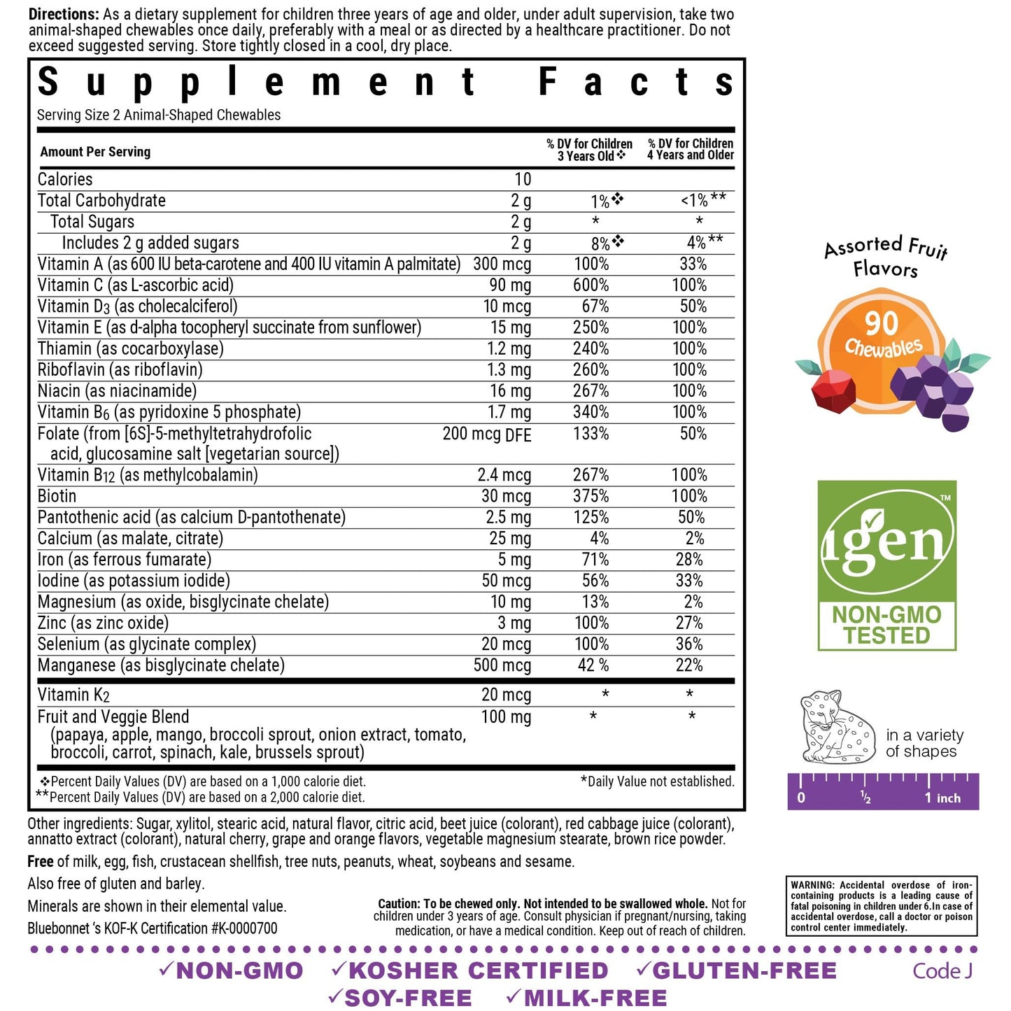 Suplemento nutricional Bluebonnet con vitaminas C, D3