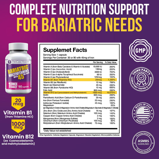 complemento nutricional para cirugía bariátrica procare health