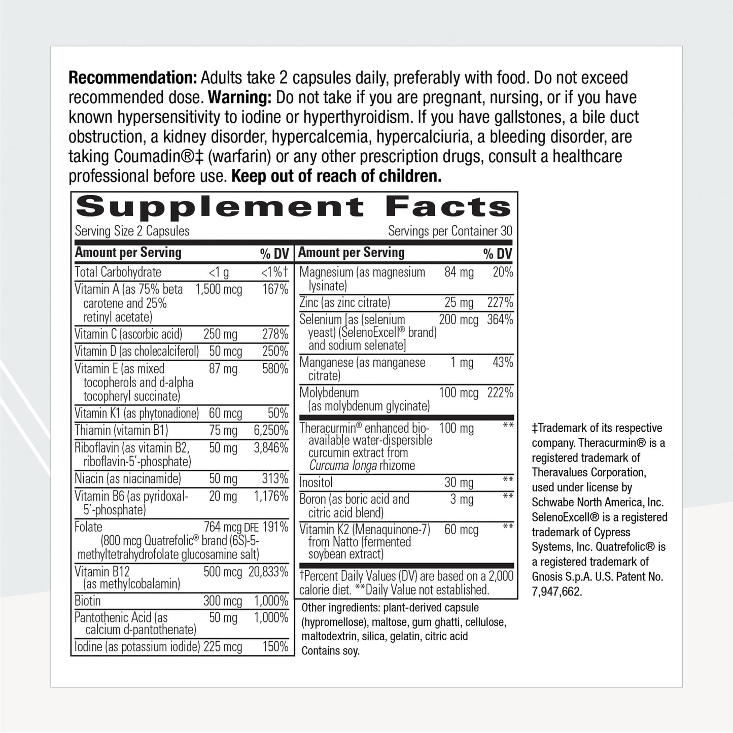 Suplemento nutricional clínico Integrative Therapeutics