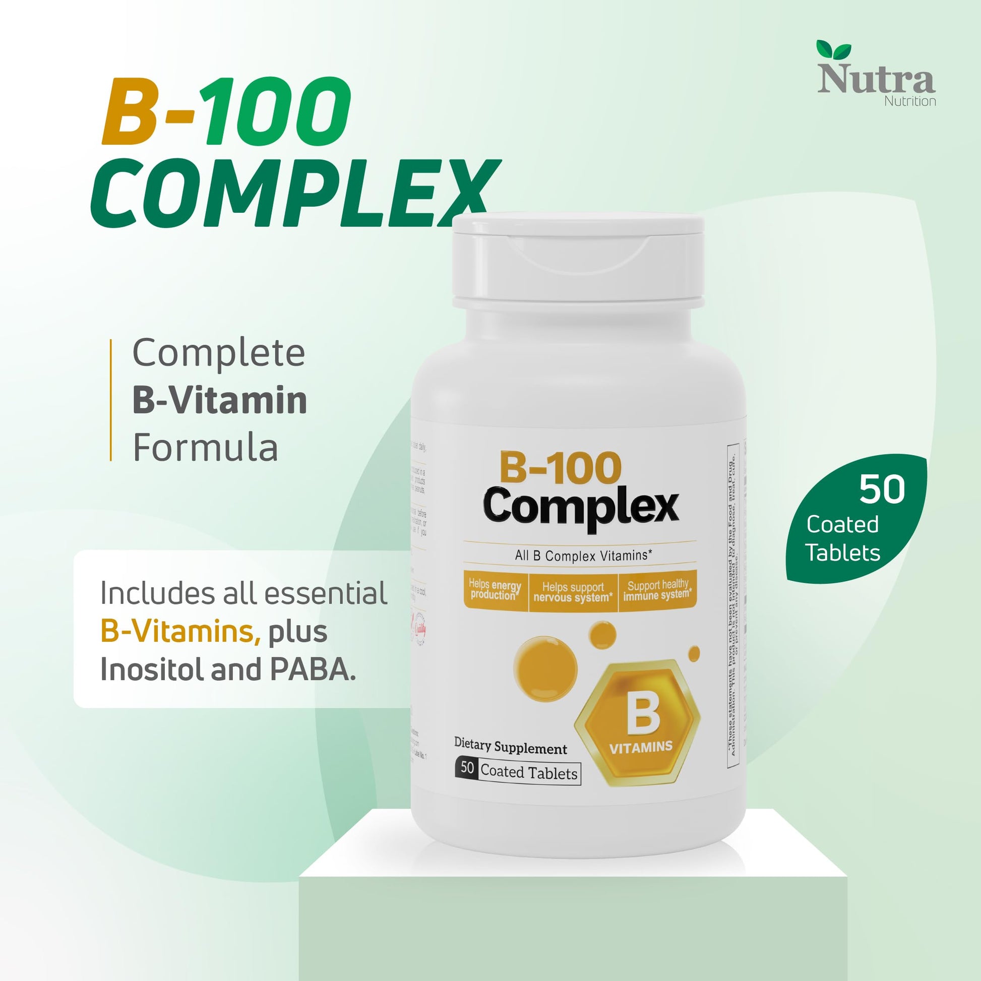 Suplemento nutricional complejo B para hombres y mujeres