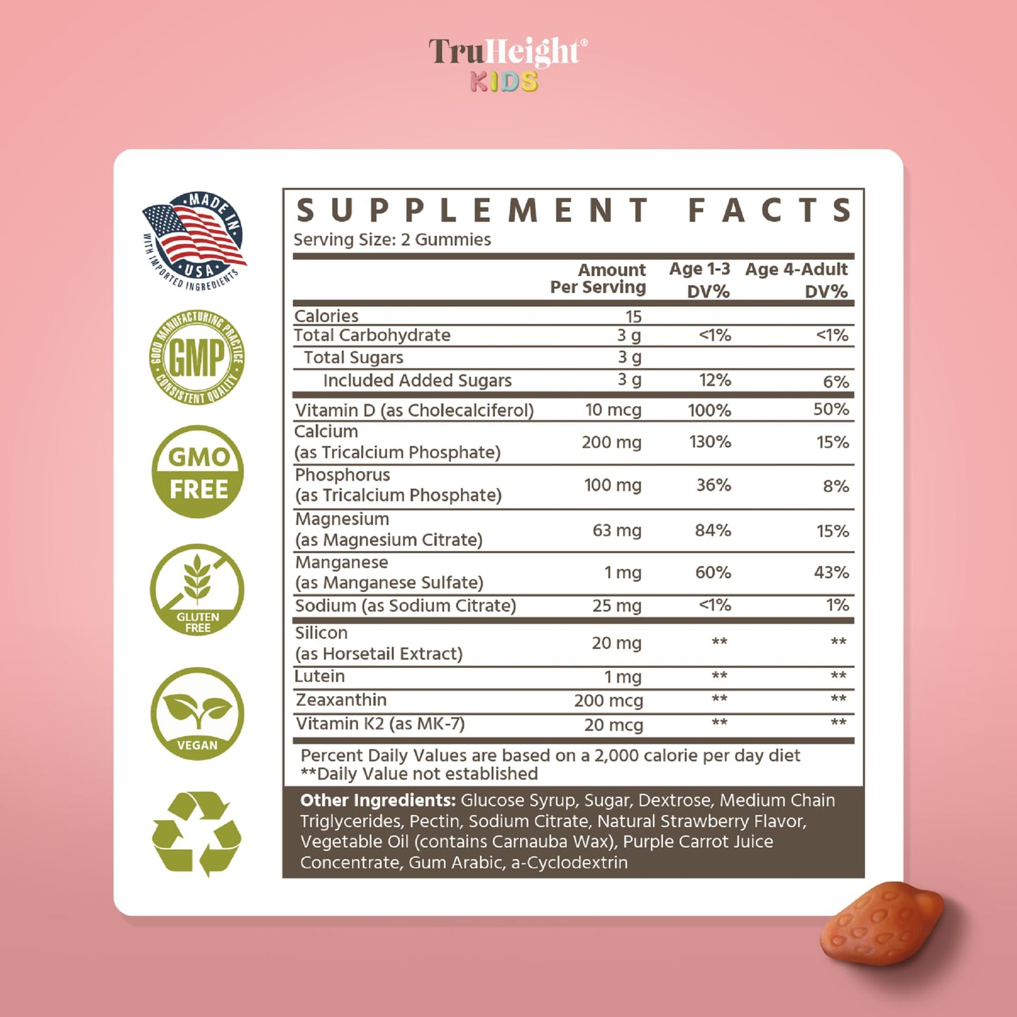 Suplemento nutricional gomitas TruHeight multivitaminica