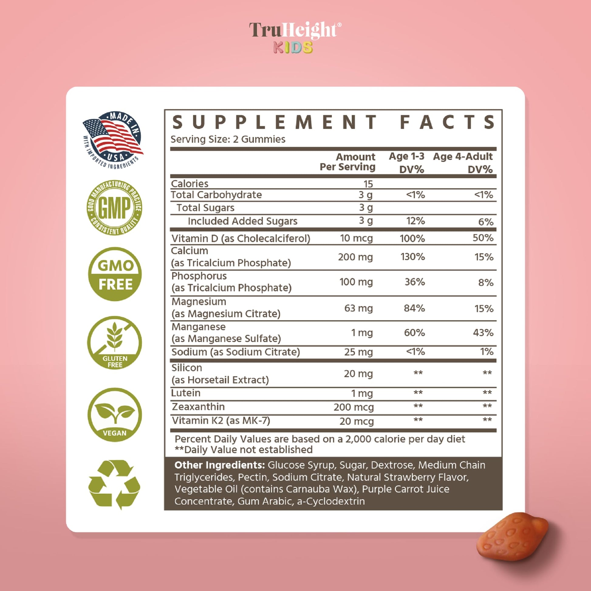 Suplemento nutricional gomitas TruHeight multivitaminica