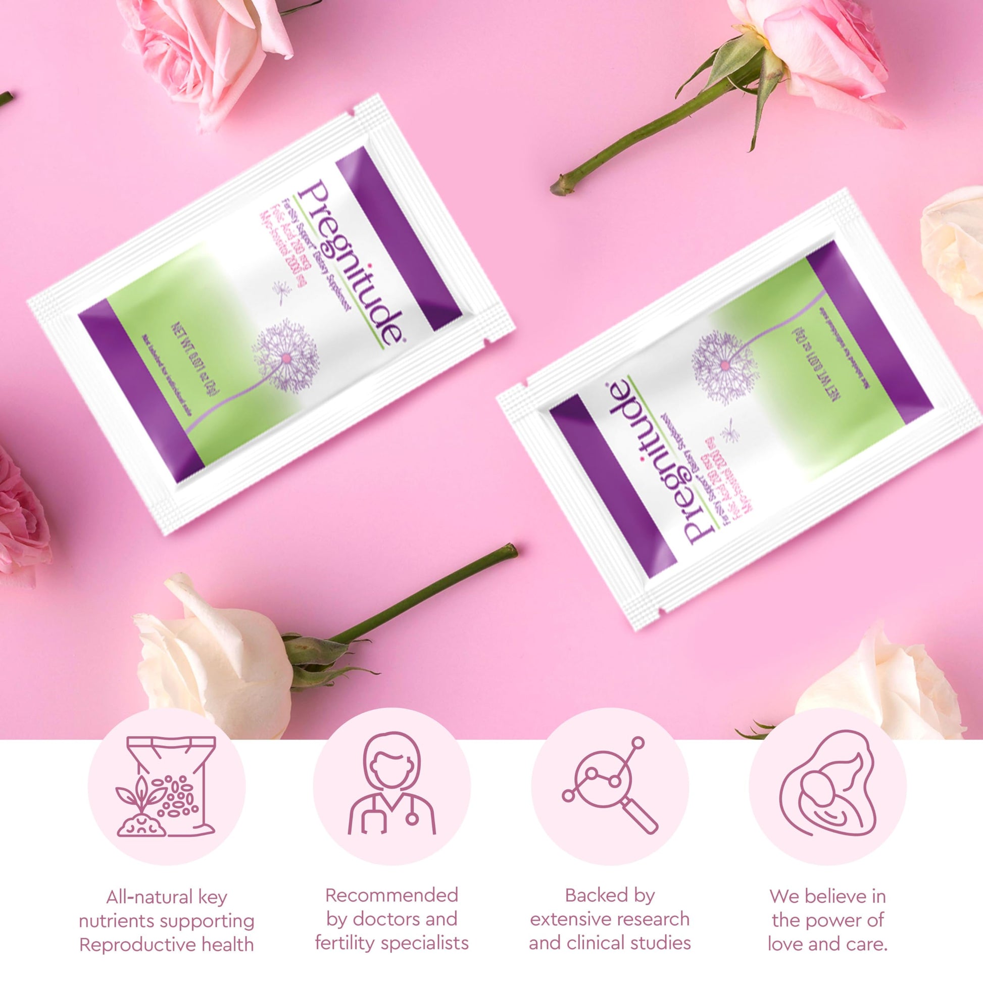 Suplemento nutricional Pregnitude para mejorar fertilidad femenina