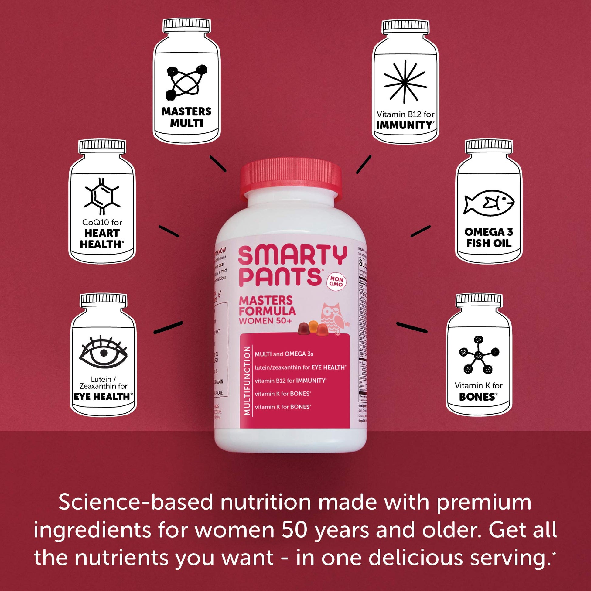 Suplemento nutricional SmartyPants para mayores de 50 años