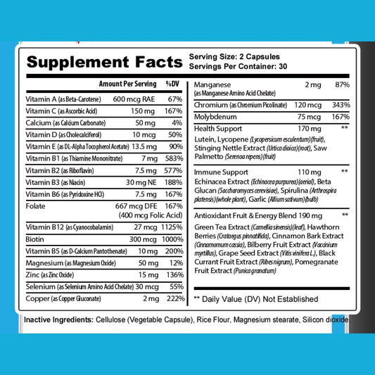 Suplemento nutricional Staver Health en cápsulas